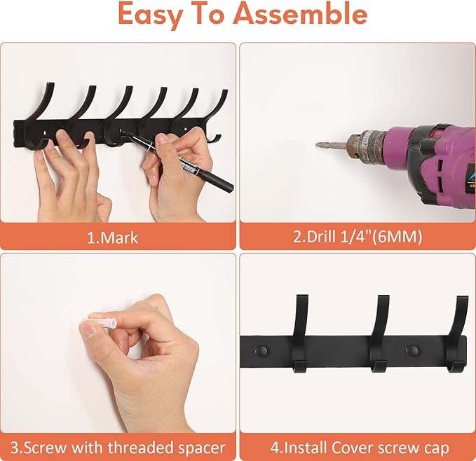 Optish Coat Rack Wall Mount, Wall Hooks - Image 4