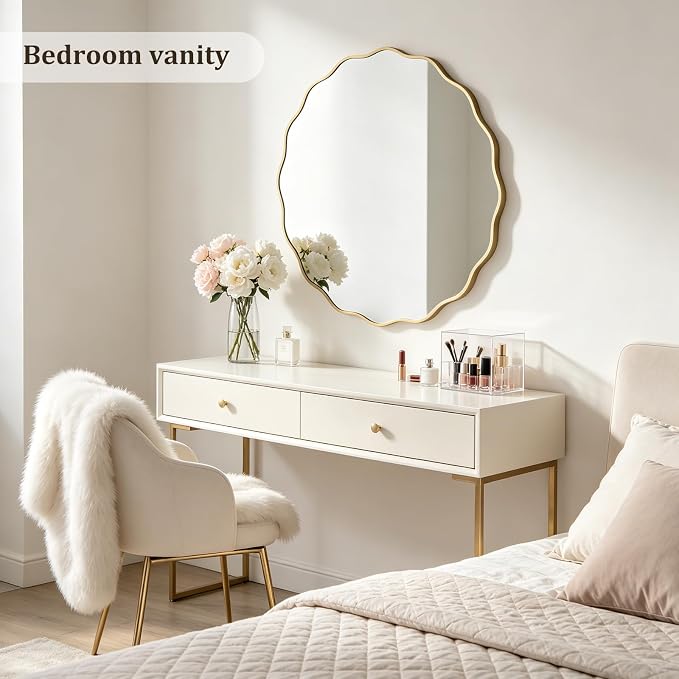 WallBeyond Round Wavy Mirror for Wall Decorative 36 inch, Modern Round Mirror - Image 3