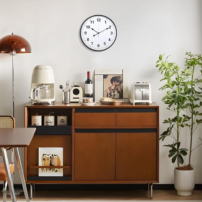 LEIKE Metal Large Wall Clock 24IN Black, Retro Silent Quartz Battery Operated - Image 5