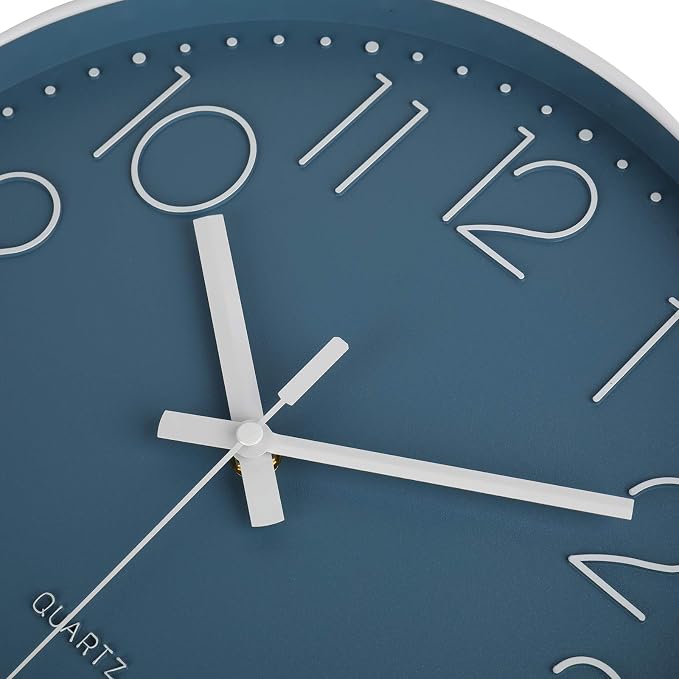 jomparis 10 Inch Cerulean Wall Clock Battery Operated Silent & Non-Ticking Wall - Image 7