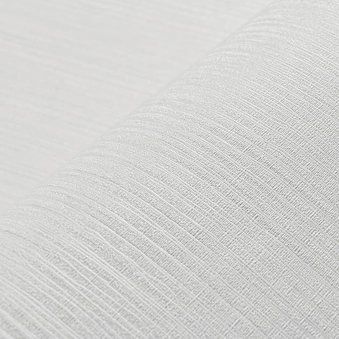 Haimin Grasscloth Textured Wallpaper 24in X 393in Fabric Contact Paper White - Image 6