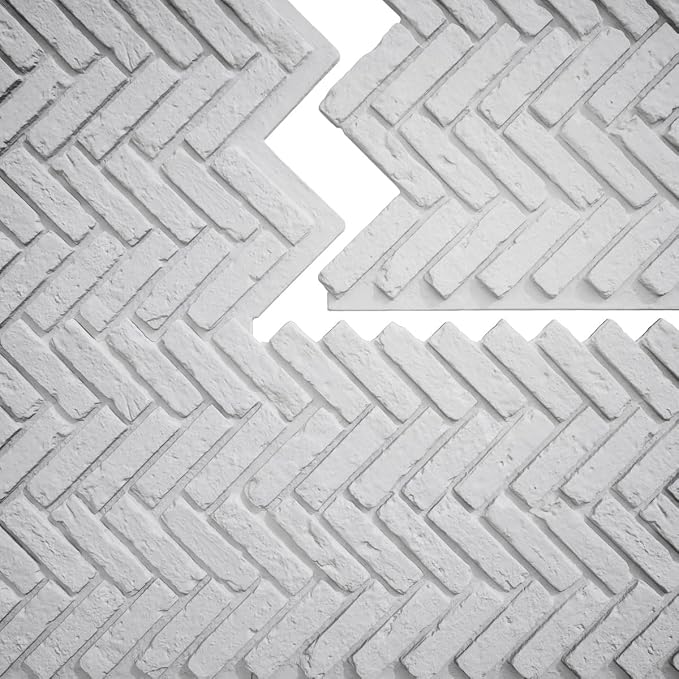 EverStone Herringbone Faux Brick Panel, 46 1/2"W x 25 1/4"H x 1"D - Image 9
