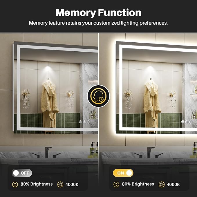 Briivue 66x36 Inch LED Bathroom Mirror - Image 5