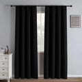 IGEMAEVE Black 100% Blackout Curtains 84 Inch Length 2 Panels Set, Rod Pocket by IGEMAEVE