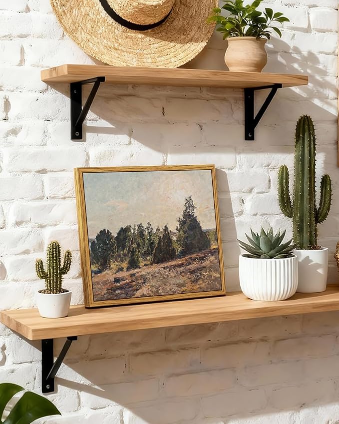 InSimSea Framed Canvas Wall Art, Vintage Pine Landscape Art - Image 2