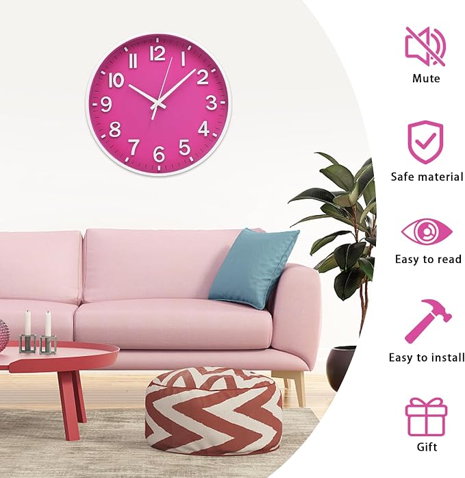 HZDHCLH Wall Clocks Battery Operated 12 inch Silent Non Ticking Modern Wall - Image 4