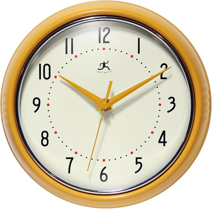 Infinity Instruments LTD. Retro 12 inch Silent Sweep Non-Ticking Mid Century by InfinityInstruments