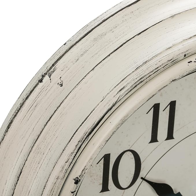 Peohud Silent Wall Clock, 12 Inch Vintage Non Ticking Quartz Battery Operated - Image 3