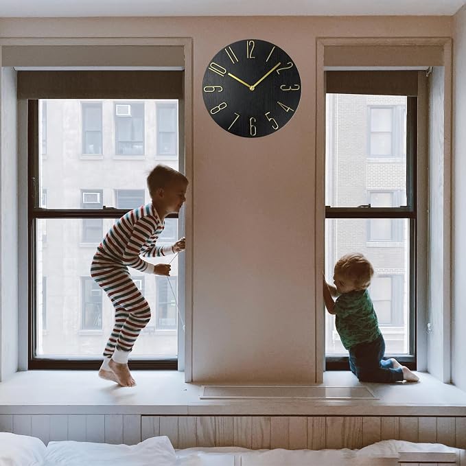Wall Clock, Silent Clock, Wall Clocks Battery Operated， 12 inch Modern Wall - Image 6