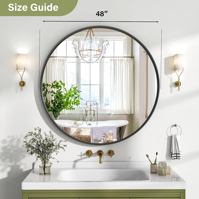 48 Inch Round Bathroom Mirror - Image 6