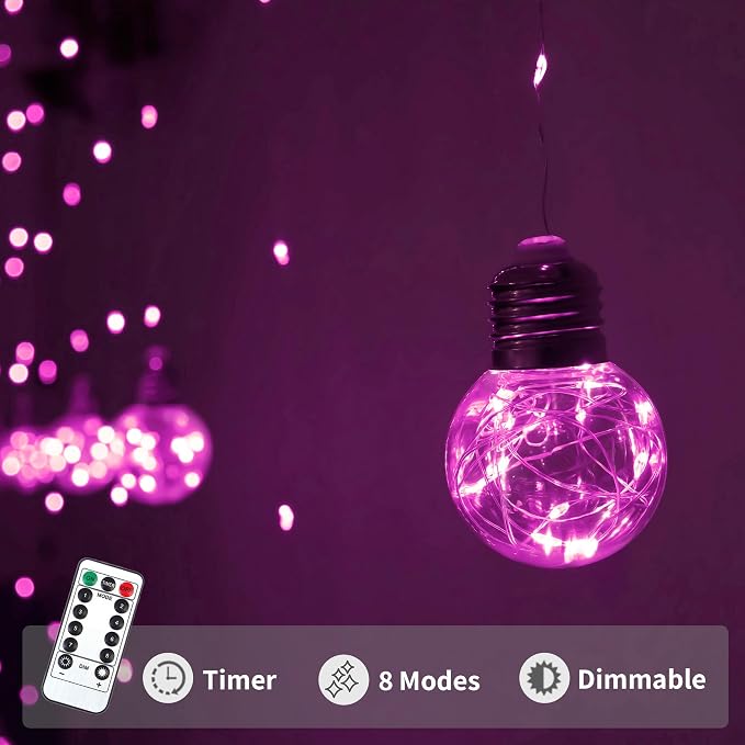 YOLIGHT Wishing Ball Curtain Lights 200 LED Window Curtain String Light - Image 5