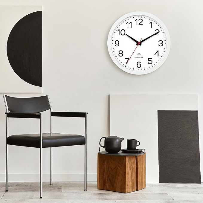 AKCISOT Atomic 10 Inch Wall Clock, Analog Indoor Battery Operated Clock - Image 9
