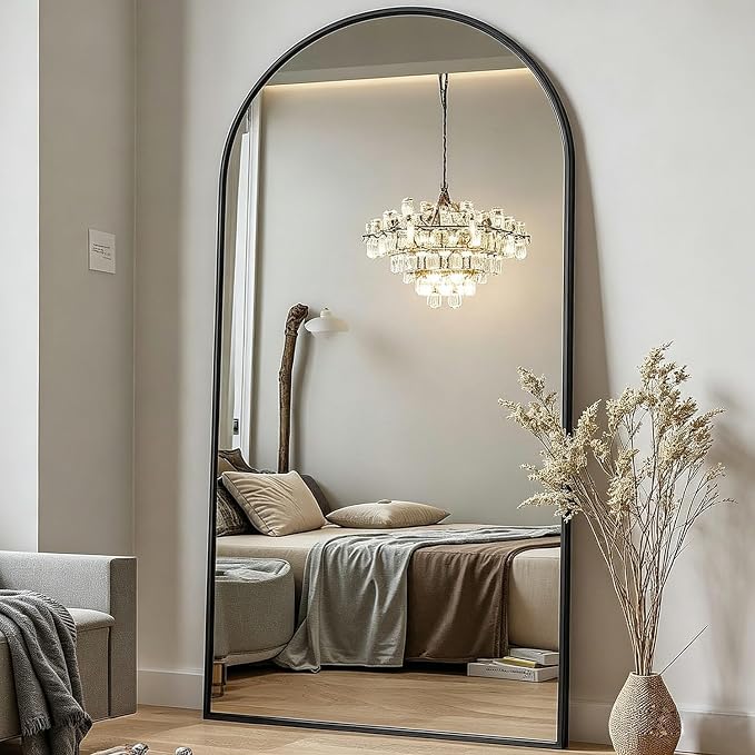 DMWOODFL 46"x90" Extra Large Arched Full Length Black Mirror - Image 4