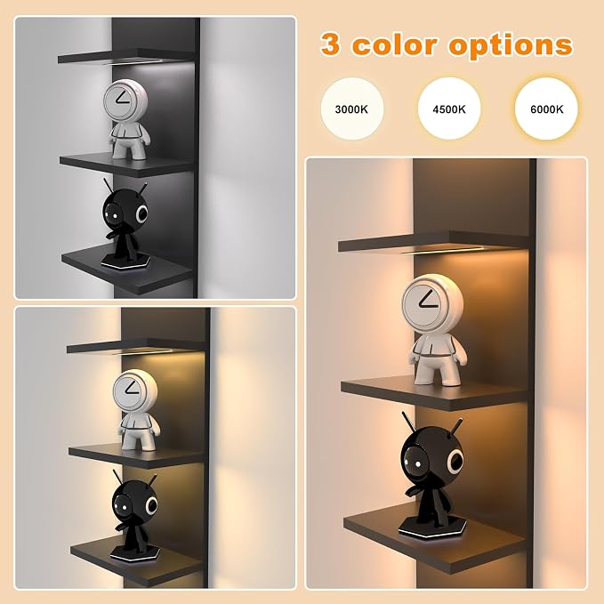 Homaterial 5 Tier Wall Shelf Unit, Wall Mount, Floating Column Home Decor - Image 5