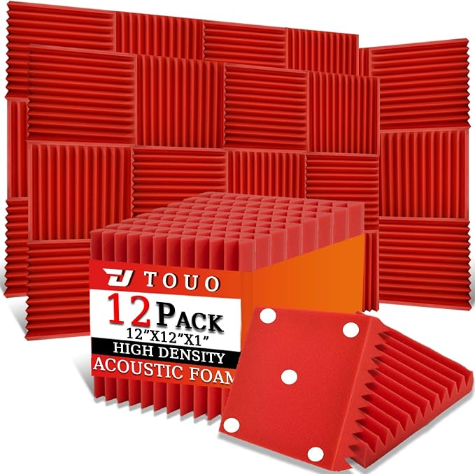 12 Pack Acoustic Panels – Sound Proof Foam Panels by TOUO