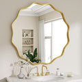 Round Wavy Mirror, 24 Inch Metal Frame Circle Mirror, Round Wall Mounted by Unknown