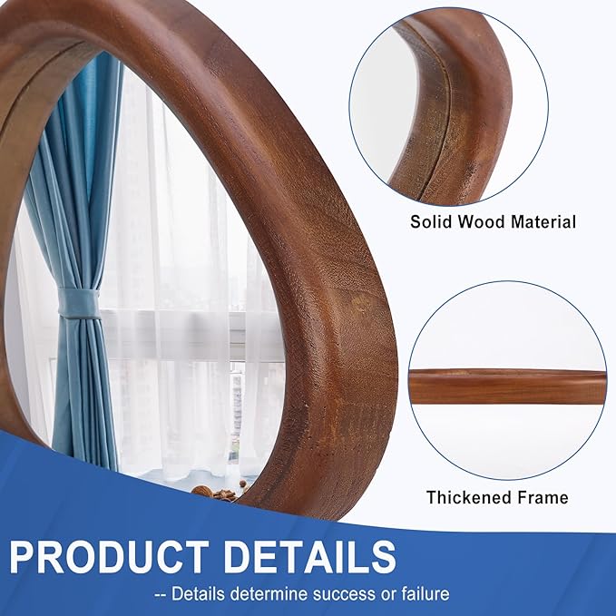 MAGFLERUM Irregular Wall Mirror, 15 * 10 inch Asymmetrical Wood Mirrors - Image 3