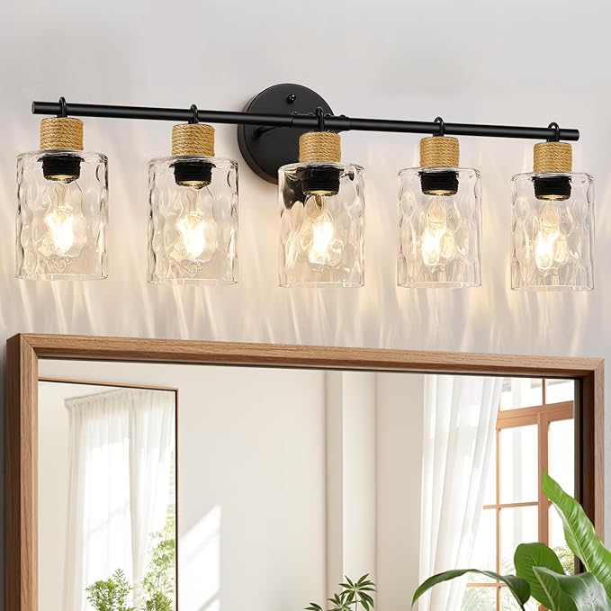 MOKATNG Bathroom Light Fixtures, 5-Light Coastal Vanity Lights by Bathroomlightfixtures