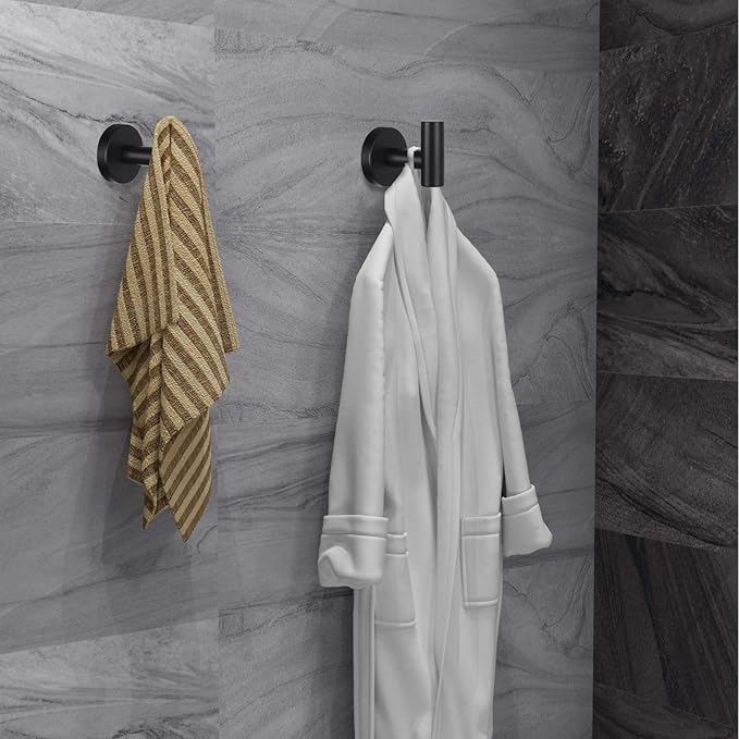 Towel Hooks Bathroom Coat Robe Wall Hook Heavy Duty Door Hanger Towel Robe - Image 5