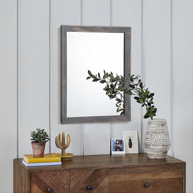 AAZZKANG Wooden Mirror Rectangle Rustic Mirrors - Image 3