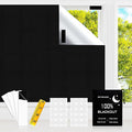 Blackout Blind，118x57 inches Portable Black Out Blinds Stick On Window by CyanCloud