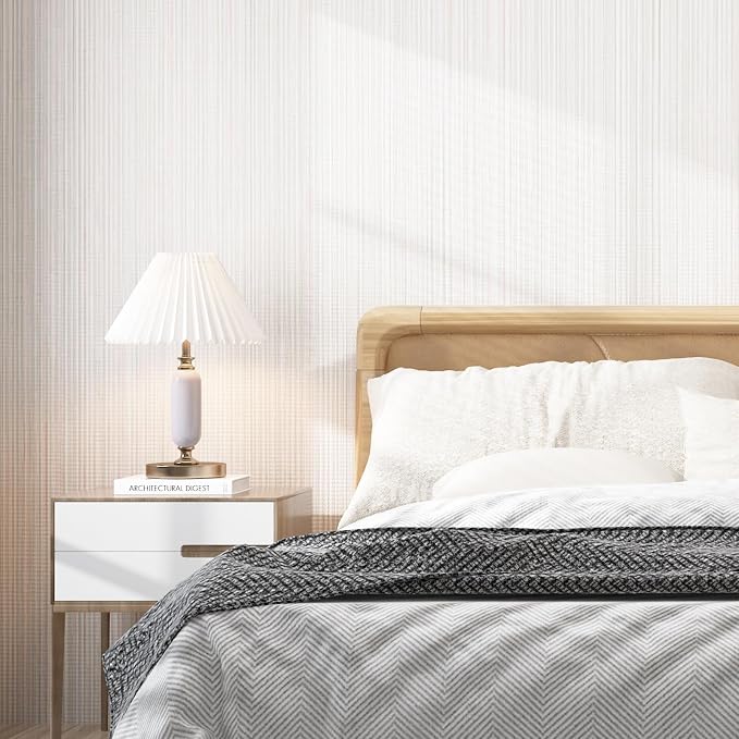 Grasscloth Peel and Stick Wallpaper 20.8"x394" Multi-Cream Thick Fabric - Image 8