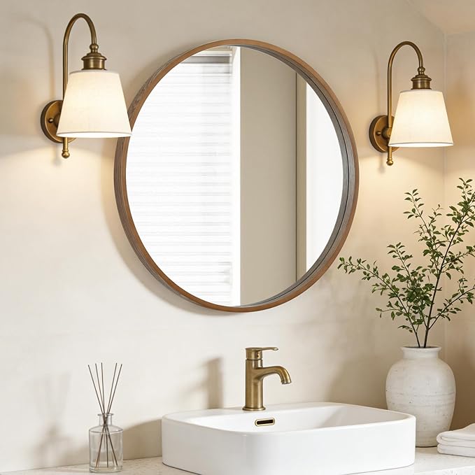 WallBeyond Wood Round Mirror - Image 2