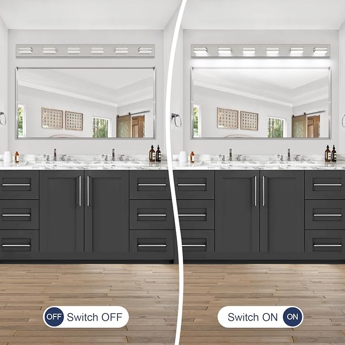 SineRise LED Modern Bathroom Vanity Light Fixtures, Brushed Nickel Modern - Image 5