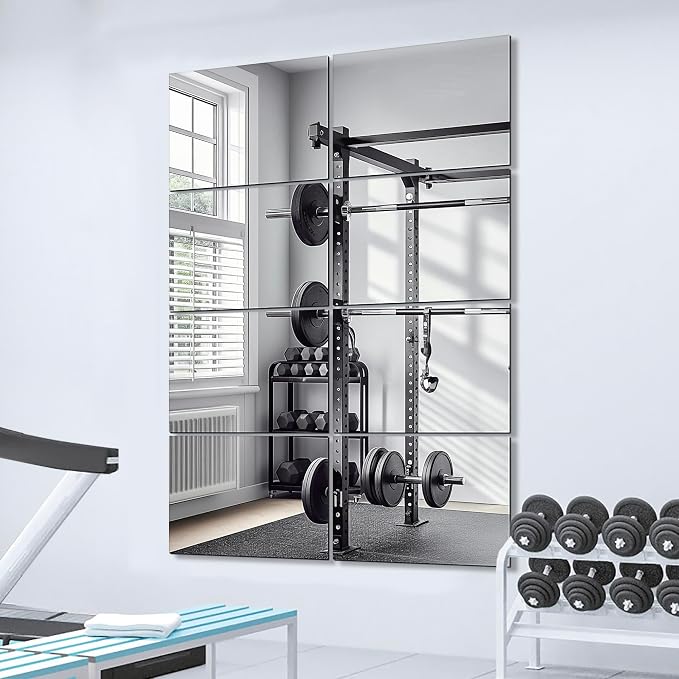 Delma Frameless Mirror Tiles 16"x12"x8 Pcs Wall Mounted, Shatter Resistant Full - Image 7