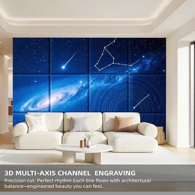 12 Pack Art Acoustic Panels, TEMGCUAM Self-Adhesive Sound Absorbing Wall Panels - Image 4