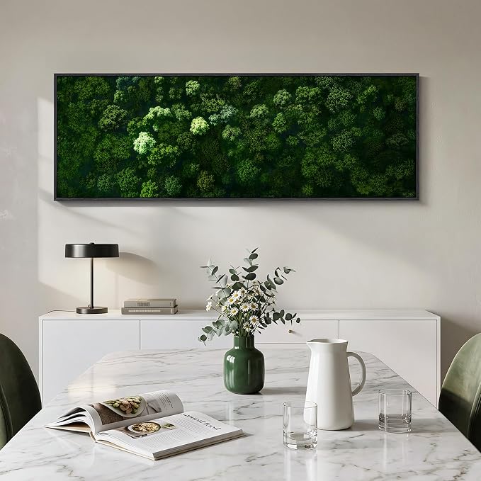 Large Framed Green Forest Wall Art - Image 8