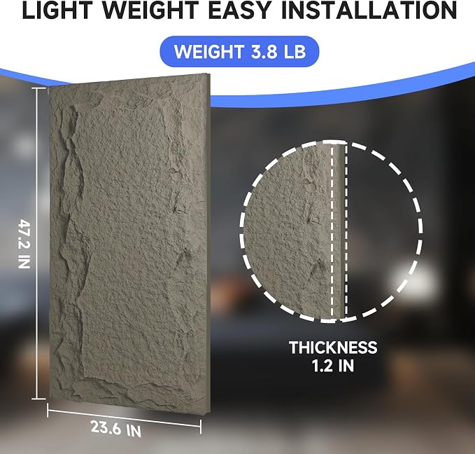 Stone 3D Wall Panels, 23.6"*47.2" Wall Paneling - Image 3