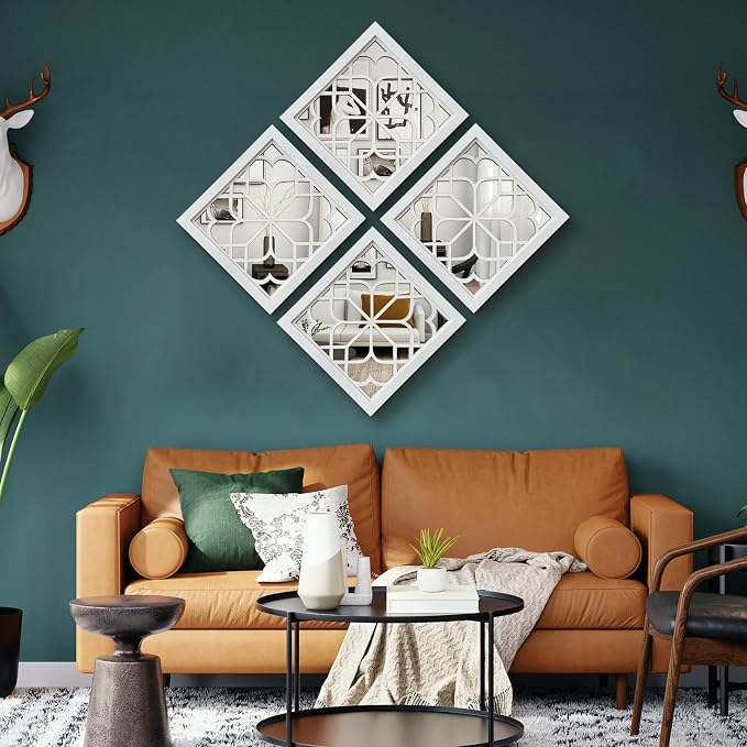 ZEXUIRU 4 Set. Rustic Wall Mirrors - Image 2