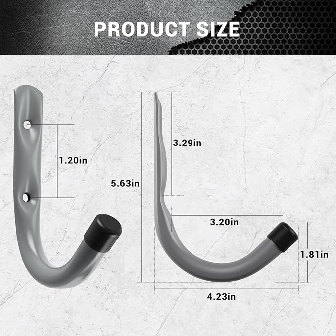 HOME MASTER HARDWARE 12 Pack 4-Inch Heavy Duty Garage Storage Wall Hooks - Image 2