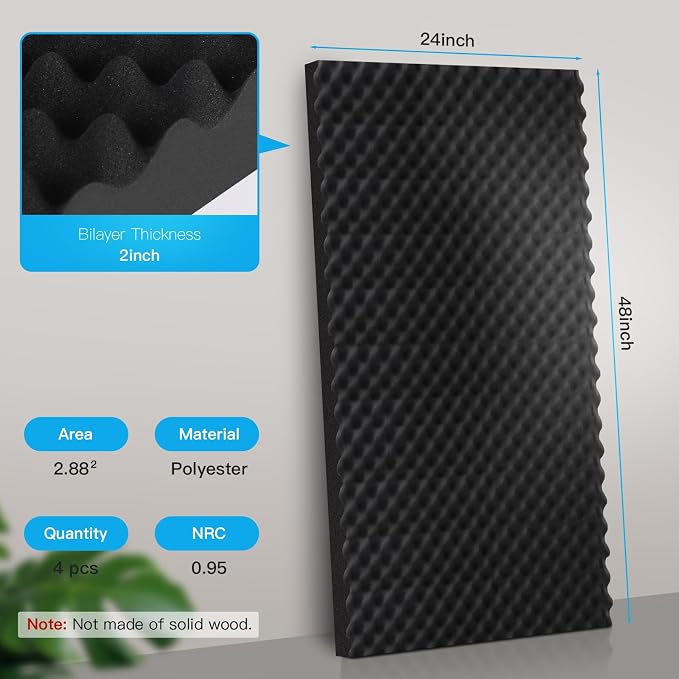2 Pack Acoustic Panels, Sound Proof Foam Panels - Image 2