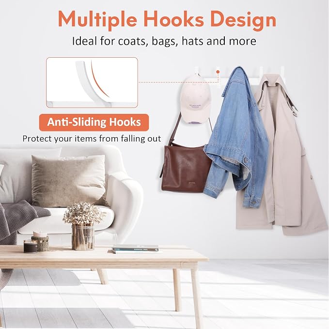 Optish Coat Rack Wall Mount, Coat Hook Wall Mount, Wall Hooks - Image 2