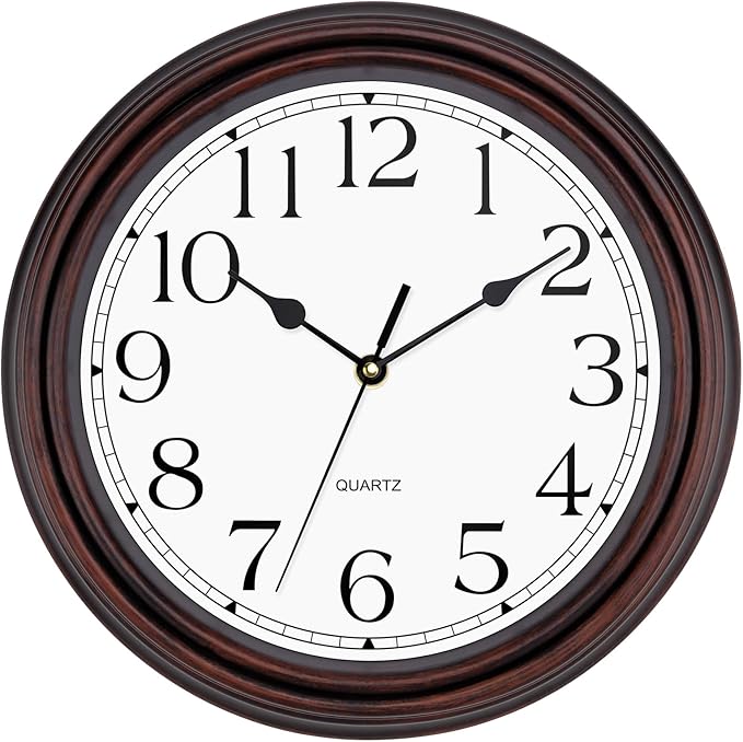 Foxtop 12 Inch Wall Clocks Battery Operated Silent Non-Ticking Classic Vintage by Foxtop