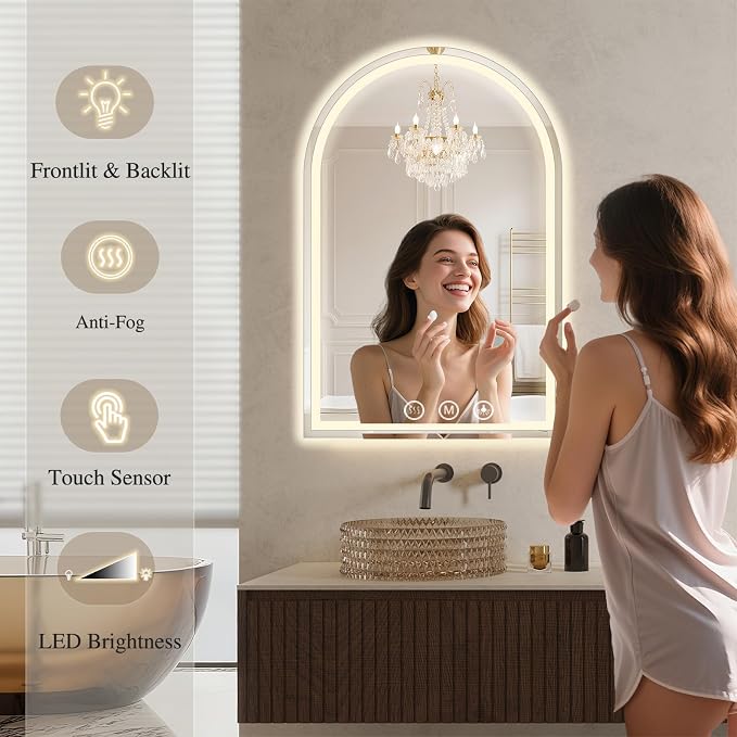 Arched LED Bathroom Mirrors - Image 6