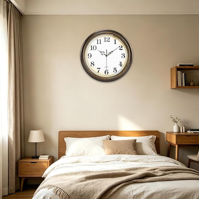 Yoiolclc Wall Clock Battery Operated Silent Non-Ticking Vintage Wall Clocks - Image 4