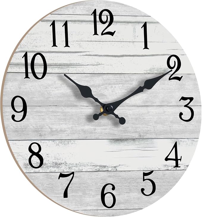 KECYET Wall Clock Battery Operated 10 Inch Gray Silent Non Ticking Country - Image 3