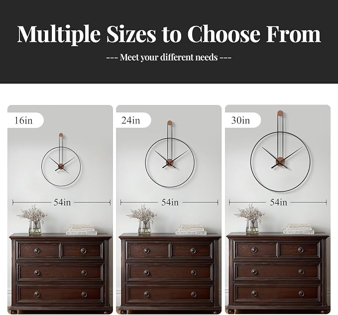 Large Wall Clock 24 Inch, Modern Silent Non-Ticking Clocks - Image 6