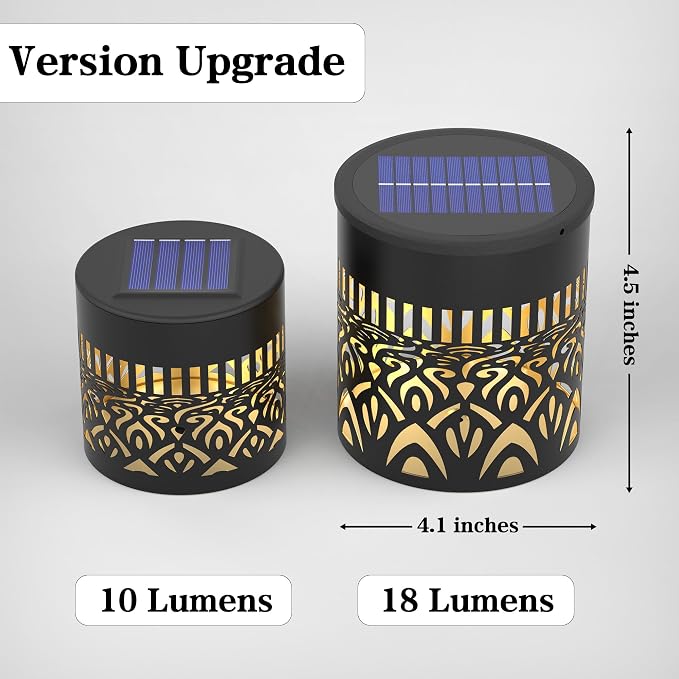 4 Pack Large Solar Fence Lights Metal Solar Powered Outdoor Wall Deck Step - Image 8