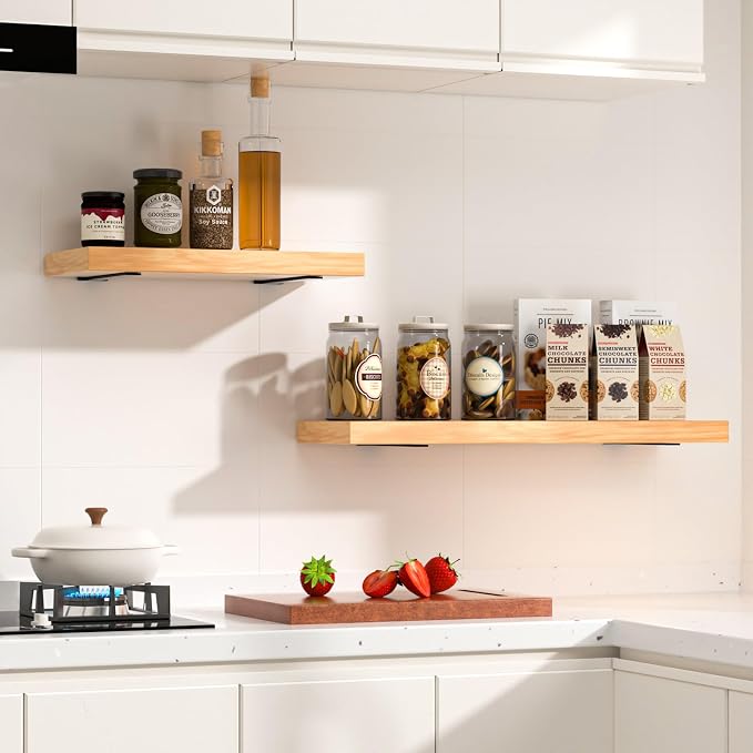 8 Pack - 14 inch Black Hidden L Shelf Bracket Iron Floating Shelf Brackets - Image 8