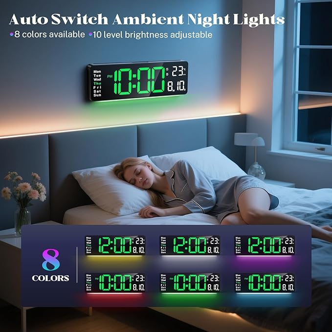 Digital Clock Large Display, Led Big Wall Electric Clocks - Image 4