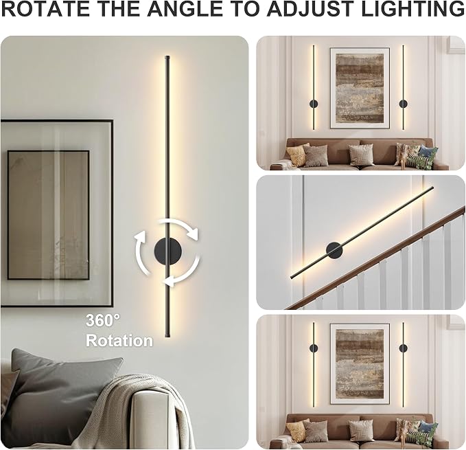 Battery Operated Modern Wall Sconces Set of Two, Rechargeable Wireless Wall - Image 7