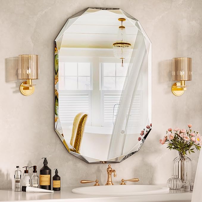 Suidia Bathroom Mirror, Frameless Bathroom Mirror - Image 2