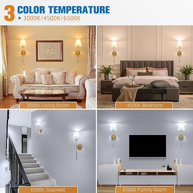 NIORSUN Battery Operated Wall Sconce Set of 2, 10 Colors Wireless Wall Lamps - Image 4
