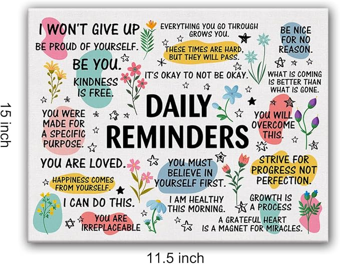 Inspirational Daily Reminders Poster Canvas Wall Art - Image 2
