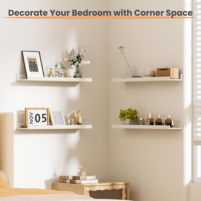 upsimples Floating Shelves for Wall, 23.6 Inch Shelves for Decor Storage Set of - Image 7