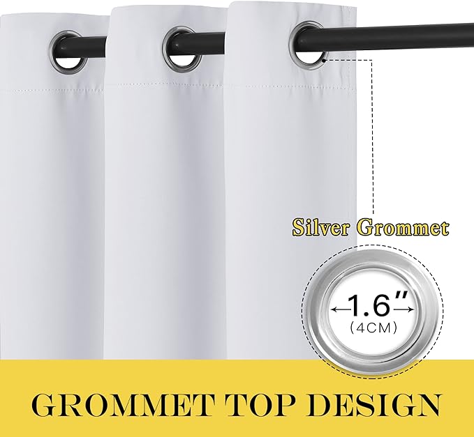 NICETOWN Patio Door Curtain 132 inches Long, Grommet Room Divider Sliding Door - Image 3